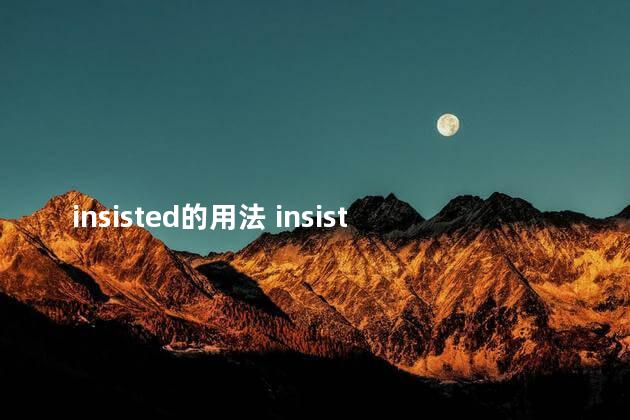 insisted的用法 insistedto